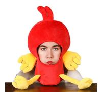 Genérico Chicken Hats For Adults - Soft Plush Cosplay Design, Fun Animal Costume Headgear, Halloween Masquerade Hat | Chicken Hat For School Festival Night Out Family Carnival Kids Party Indoor