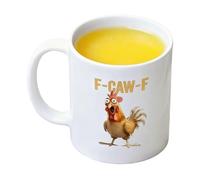 Genérico Chicken Mug - 9.5x8cm Ceramic Farmhouse Themed Cup for Breakfast, Ergonomic Morning Tea with Comfortable Grip, Animal Coffee Mug for Kitchen, Farm Style White, Gift Box Pack,