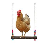 Genérico Chicken Swing Toy with Bells | Natural Wooden Coop Perch Climbing Bridge For Poultry Enrichment | Interactive Roosting Chewing Exercise Swing Toy For Chickens Backyard Coop Cage Play
