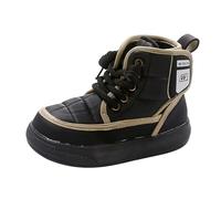 Genérico Chicos Azul Punta Dividida Botas Invierno Moda Thick Baby Cotton Children's Two Padded Warm Children's Shoes Moda Comfortable Cotton Shoes Niños Plata Punta Ciclista Botas, Le Noir, 33.5 EU