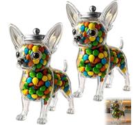Genérico Chihuahua Candy Jar, Cute Airtight Dog Snack Container for Cookies, Candy, Coffee Pods, Pet Treat Jar, Food Storage Kitchen Canister, Pet Lovers Gift (2PSC)