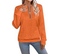 Genérico Chikalabs Women's Elegant Snake Print Zip-Up Sweatshirt Long Sleeve Round Neck Casual Pullover -Womens Sweatshirts (Orange,M)