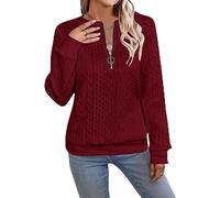 Genérico Chikalabs Women's Elegant Snake Print Zip-Up Sweatshirt Long Sleeve Round Neck Casual Pullover -Womens Sweatshirts (Wine Red,XL)