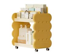 Genérico Children Bookshelf on Wheels, Adjustable Boys Book Organizer Shelf, PP, Resin Standing Bookshelf with Wheels for Kids Rooms and Playroom, 21.65x13.78x25.59 Inches