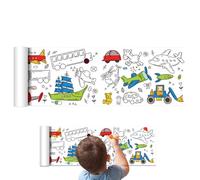 Genérico Children Coloring Roll - Wall Adhesive Coloring Paper Toy | Creative Drawing Education System, Fine Motor Skill Activity Accessory for Boys Girls Bedroom Dormitory School Home Learning