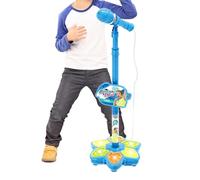 Genérico Children Microphone with Stand - 39.37 Inches Wireless Toy | Colorful LED Microphone - ABS Kids Microphones with Lights For Birthday Parties School Playroom and Performance Fun