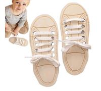 Genérico Children Shoe Laces Practice Toy - Lacing Shoe Learning Threading Toy In Wood, Wooden For Kids Ages 3-6, Fine Motor Skill Development, Hand-Eye Coordination, Bedroom Nursery Play