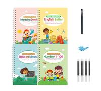 Genérico Children's Magic Copybooks - 4.92 inch Grooved Practice Tracing Set for Ages 3-8, Learn to Write Handwriting Workbook with Calligraphy Tracing for Preschool, Kindergarten, Early Education