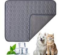 Genérico Chillywoof Dog Cooling Mat, Kittra Cooling Mat for Cats, Summer Dog Coolings Mats Washable Ice Silk Self Cool Pad, 3 Layer System Instant Cool, Protect Your Pet (Dark Gray, 150 * 100cm)