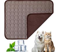 Genérico Chillywoof Dog Cooling Mat, Kittra Cooling Mat for Cats, Summer Dog Coolings Mats Washable Ice Silk Self Cool Pad, 3 Layer System Instant Cool, Protect Your Pet (Coffee, 70 * 55cm)