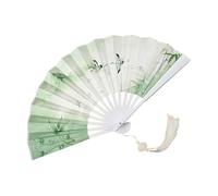 Genérico Chinese Folding Fan for Women, Vintage Hand Fan with Tassel, Elegant Foldable for Dance Performance Decoration Party Hot Flash, Traditional Style Accessory for Travel or Display 26x47cm