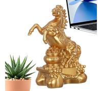 Generico Chinese Golden Horse Statue - Elegant Sculptures Collection For Home & Office Decor | Blessing Decoration For Holiday, Birthday, Living Room, Office Desk & Interior Decor