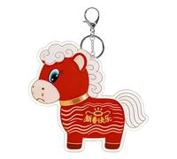 Genérico Chinese New Year - Acrylic Blessing Charm For Celebration | Acrylic Material With Crying Horse Design, Decorative Pendant Keyring For Kids Backpack Purse Wallet Schoolbag