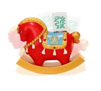 Genérico Chinese New Year Decorations - 2.87 Inches Resin Horse Statue | Chinese Style Desk Ornament - Elegant Rocking Horses Figurine For Home Office Car Shop Display and Festive Gift Decoration
