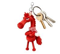 Genérico Chinese New Year Horse Plush - 10cm Soft Mini Keychain with Decorative Features, Cute Stuffed Animal Made of Plush Material, Accessories for Cars Bags Living Room Bedroom Shop Window Home