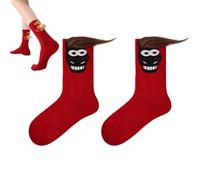 Genérico Chinese New Year of the Horse 2026 Chinese Zodiac Socks,Red Horse Socks for Women,Festive Animal Soft Cotton Stockings