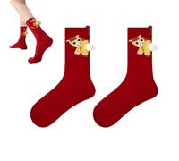 Genérico Chinese New Year of the Horse 2026 Chinese Zodiac Socks,Red Horse Socks for Women,Festive Animal Soft Cotton Stockings