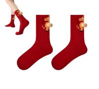 Genérico Chinese New Year of the Horse 2026 Chinese Zodiac Socks,Red Horse Socks for Women,Festive Animal Soft Cotton Stockings