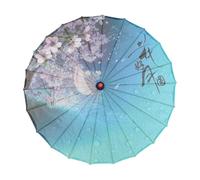 Genérico Chinese Silk Parasol - Classical Asian Umbrella | Wooden Handle