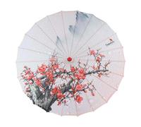 Genérico Chinese Silk Parasol - Classical Asian Umbrella | Wooden Handle