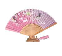 Genérico Chinese Style Folding Hand Fan Bamboo Handheld Fans