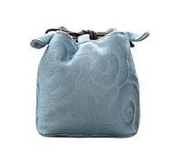 Genérico Chinese Tea Storage Bag - Organizer | 9x8.5x8.5cm Compact Size Pouch with Drawstring Functions, Brocade Material Tea Tool with Outdoor Use, Office Travel Accessory, Picnic Road Trip