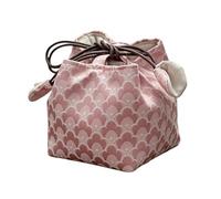 Genérico Chinese Tea Storage Bag - Organizer | 9x8.5x8.5cm Compact Size Pouch with Drawstring Functions, Brocade Material Tea Tool with Outdoor Use, Office Travel Accessory, Picnic Road Trip