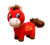 Genérico Chinese Year of The Horse Plush - Auspicious Mascot Toy | 20x20x8cm Size, 150g Lightweight Plush Material | Soft Doll Ornament for Spring Festival, Home, Holiday, Desk, Bedside