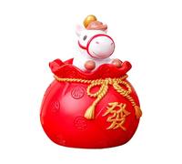 Genérico Chinesisches Neujahr - | Figur 2026 Harz Feiertags Tischdekoration, Wohlstand Skulptur Für Büro & Wohnzimmer, Geschenk - Gold Rot 20cm Statue.