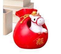 Genérico Chinesisches Neujahr - | Figur 2026 Harz Feiertags Tischdekoration, Wohlstand Skulptur Für Büro & Wohnzimmer, Geschenk - Gold Rot 20 cm Estatua.