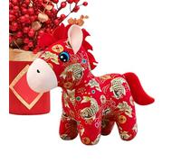 Genérico Chinesisches Stofftier Jahr des Pferdes - (25 cm) Plüschpferd für Mädchen | Kuschelige Plüschpuppe mit weicher PP-Baumwolle | Traditionelle Dekoration Geschenk für Freunde