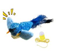Genérico Chirping Cat Toy, Touch Activated Bird, Realistic Chirp Sound, Portable Plush Feather Design, Catnip Infused, Toy Accessories, Ideal For All Breeds, Yellow/Green/Blue