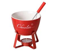 Genérico Chocolate Hot Pot Cup Mini Fondue Set 12.5x10.3cm, Ceramic Melting Cup with Fork, Even Heating for Cheese, Caramel, Dessert, Christmas, Birthday, Picnic (