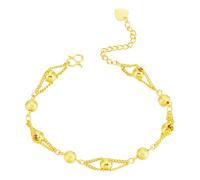 Genérico Choice Pulsera Luna de Pulsera Pulsera Bead Gold Chain Smooth Finished Frosted Beads Delicate Beach Pulsera Anklet Pulsera Mujer Pulseras Regalo Perlado Joyería, talla única, Metal, No
