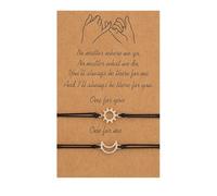Genérico Choice Rose Conjuntos Joyería Pulsera Mejor 2 Tarjetas Sol Luna Surtidas Pulsera Cuerda Ajustable para Relación de Amistad Pequeño Regalo San Valentín Mm Mm Perla 8 Anillos, talla única