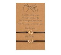 Genérico Choice Rose Conjuntos Joyería Pulsera Mejor 2 Tarjetas Sol Luna Surtidas Pulsera Cuerda Ajustable para Relación de Amistad Pequeño Regalo San Valentín Mm Mm Perla 8 Anillos, talla única