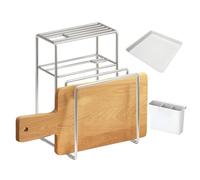 Genérico Chopping Board, Rack Holder, 6.3 Inches, Plate Rack, Cookie Sheet Divider, Multi Slot Metal Frame for Home, Apartment, Dorm, Cabinet, Countertop, Pantry, Kitchen, Small Space, Shelf