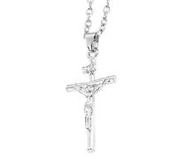 Genérico Christian Cross Necklace Men - Hip Hop Chain Pendant for Daily Wear | Stylish Religious Jewelry with Polished Metal Finish & Adjustable Length for Dating Party Festival Wedding