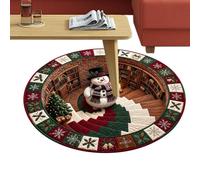 Generico Christmas 3D Rug - Poliéster 60 x 60 80 x 80 100 x 100 cm | Soft Crystal Velvet Optical Illusion Deep Swirl With Non Slip Backing | Round Holiday Floor Mat | For Living Room Bed