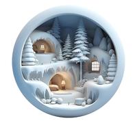 Generico Christmas Acrylic Pendant, Acrylic Christmas Door Art Decor, Double Sided Christmas Decorations Board, Christmas Door Sign, Snowy Cabin Front Door Wreath Sign for Indoor Outdoor Decor