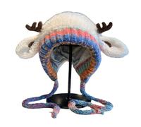 Genérico Christmas Antler Hat | Winter Warm Windproof Knit Caps | Cute Christmas Antler Knitted Hat | Women Girls Youth Children Winter Holiday Travel Outdoor