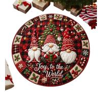 Genérico Christmas Area Rug | Non Slip Optical Illusion GNOME Round Carpet | Christmas Rugs Indoor Kitchen Mat For Indoor Home Living Office Front Door Party Room Bedroom Hallway Porch
