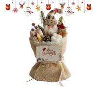 Genérico Christmas Artificial Flowers | 16x16x32cm Centerpieces with Light,Artificial Flowers Doll Bouquet | Exclusive Festive Package For Indoor Table Winter Wedding Birthday Girlfriend Best Friend