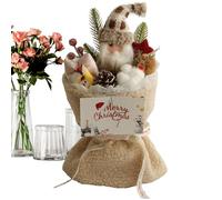 Genérico Christmas Artificial Flowers - 16x16x32cm Centerpieces with Light, Festive Sentiment Carrier Artificial Flowers Doll Bouquet,for Indoor Table Winter Wedding Birthday Girlfriend Best Friend