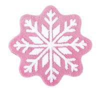 Genérico Christmas Bathroom Rugs - Red Snowflake Bathroom Carpet, Non-Slip Soft Machine Washable Round ChristmAas Rug, Soft Christmas Decorations for Kids and Adults, Red BathroomS Carpets