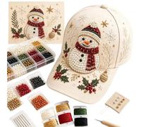 Genérico Christmas Beaded Baseball Hat Kit Handmade Christmas Headgear