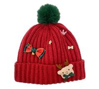 Genérico Christmas Beanies For Adults | Unisex Knitted Holiday Beanie | Printed Wool Santa Claus Hat | Knitted Holiday Beanies | Winter Knit Cap | Christmas Beanie Hat For Men Women