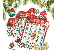Genérico Christmas Bingo Game Set, Holiday Bingo Cards for Kids and Family Party Fun, Interactive Activity Teens, Festive Indoor Game for Classroom Birthday Carnival Travel Celebration Events