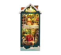 Genérico Christmas Book Nook, Miniature Book Nook Diorama, Book Nook Craft Kit, 18,5 x 13 x 27,5 cm, Christmas Themed Diorama Kit, Doll House Book Nook for Book Nook Christmas Decoration