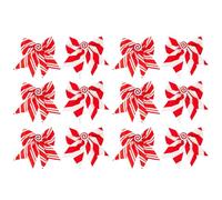 Genérico Christmas Bows - Festive Ribbon for Holiday Decoration | Red and White Accent with Decorative Flair & Elegant Style for Indoor Garland Porch Celebration Seasonal Display